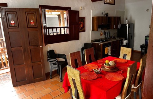 Barichara Apartment | EL RETIRO APARTMENT, UNIT 202, WITH A VIEW OF THE POOL AND GARDENS.