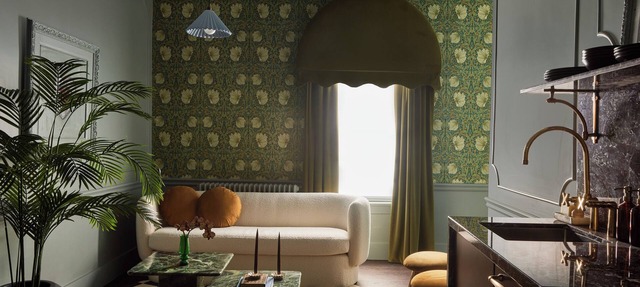 A spacious two bedroom suite filled with bold wallpaper & sophisticated charm in Stratford