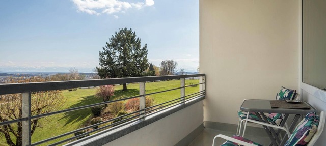 Apartment “Panoramablick” with Lake and Mountain View, Garden & Pool in Oberteuringen