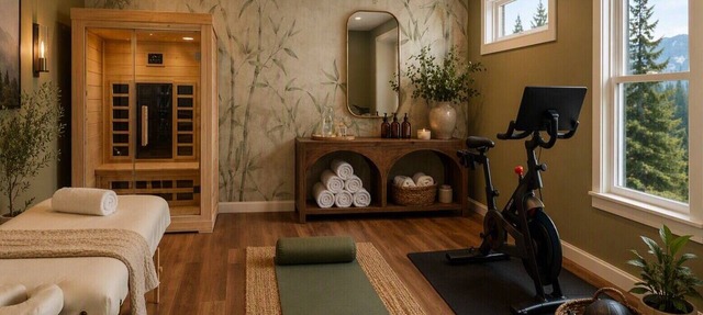 Private Mountain Spa Escape – Hot tub, sauna, Peloton & firelit lounges! in Wintergreen Resort