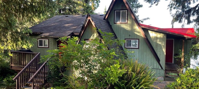 Serene A-frame cabin with ocean and mountain views! in Sooke