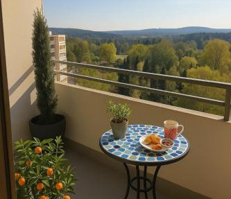 Studio Ypsilon mit malerischem Ausblick in Bayreuth